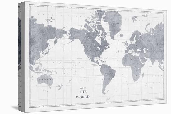 World Map Gray No Words-Sue Schlabach-Stretched Canvas