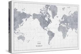 World Map Gray No Words-Sue Schlabach-Stretched Canvas
