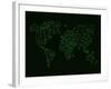 World Map Green Wire-NaxArt-Framed Art Print