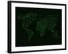 World Map Green Wire-NaxArt-Framed Art Print