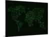 World Map Green Wire-NaxArt-Mounted Art Print