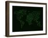 World Map Green Wire-NaxArt-Framed Art Print