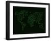 World Map Green Wire-NaxArt-Framed Art Print