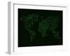 World Map Green Wire-NaxArt-Framed Art Print