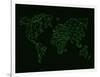 World Map Green Wire-NaxArt-Framed Art Print