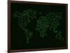 World Map Green Wire-NaxArt-Framed Art Print