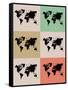 World Map Grid Poster 2-NaxArt-Framed Stretched Canvas