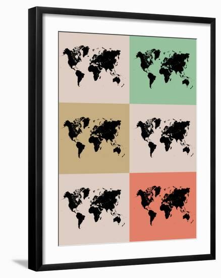 World Map Grid Poster 2-NaxArt-Framed Art Print