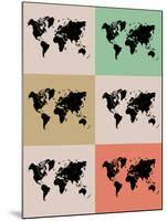 World Map Grid Poster 2-NaxArt-Mounted Art Print