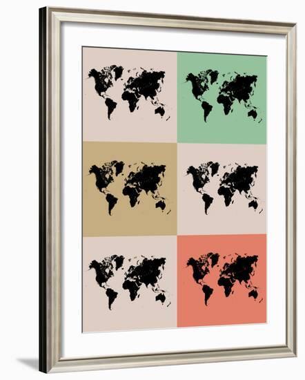 World Map Grid Poster 2-NaxArt-Framed Art Print