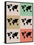 World Map Grid Poster 2-NaxArt-Framed Stretched Canvas