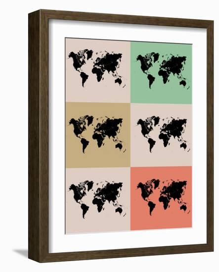 World Map Grid Poster 2-NaxArt-Framed Art Print