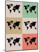 World Map Grid Poster 2-NaxArt-Mounted Art Print