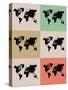 World Map Grid Poster 2-NaxArt-Stretched Canvas