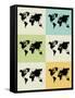 World Map Grid Poster-NaxArt-Framed Stretched Canvas