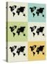 World Map Grid Poster-NaxArt-Stretched Canvas