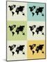 World Map Grid Poster-NaxArt-Mounted Art Print