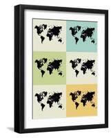 World Map Grid Poster-NaxArt-Framed Art Print