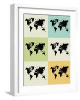 World Map Grid Poster-NaxArt-Framed Art Print