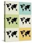 World Map Grid Poster-NaxArt-Stretched Canvas