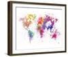 World Map I Watercolor-null-Framed Art Print