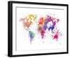 World Map I Watercolor-null-Framed Art Print