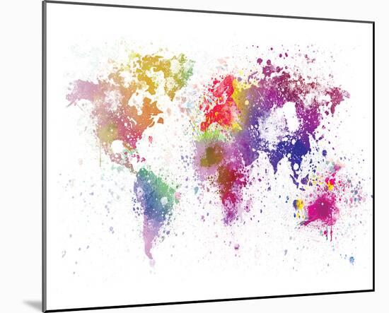 World Map I Watercolor-null-Mounted Art Print