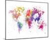 World Map I Watercolor-null-Mounted Art Print