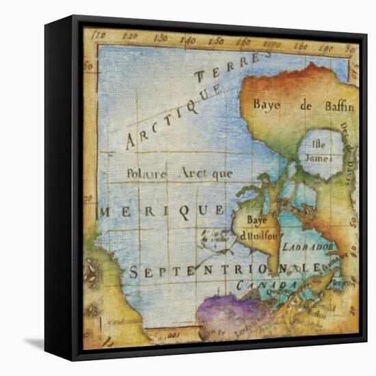 World Map I-Liz Jardine-Framed Stretched Canvas