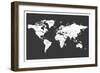 World Map in Black-Ren Lane-Framed Art Print