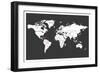 World Map in Black-Ren Lane-Framed Art Print