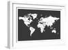 World Map in Black-Ren Lane-Framed Art Print