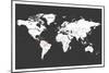 World Map in Black-Ren Lane-Mounted Art Print