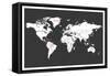 World Map in Black-Ren Lane-Framed Stretched Canvas