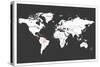 World Map in Black-Ren Lane-Stretched Canvas