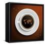 World Map In Coffee Cup-MiloArt-Framed Stretched Canvas