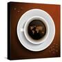 World Map In Coffee Cup-MiloArt-Stretched Canvas