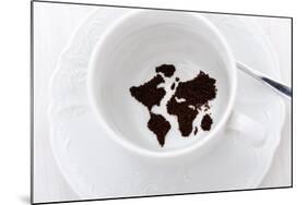 World Map In Coffee Cup-zurijeta-Mounted Art Print