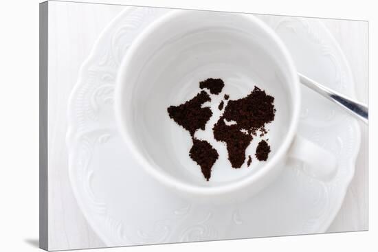 World Map In Coffee Cup-zurijeta-Stretched Canvas