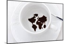 World Map In Coffee Cup-zurijeta-Mounted Premium Giclee Print