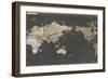 World Map in Gold and Gray-Elizabeth Medley-Framed Art Print