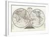 World Map in Two Hemispheres-null-Framed Giclee Print