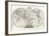 World Map in Two Hemispheres-null-Framed Giclee Print