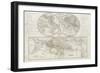 World Map in Two Hemispheres-null-Framed Giclee Print