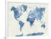 World Map in Watercolor Blue-paulrommer-Framed Art Print