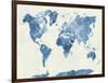 World Map in Watercolor Blue-paulrommer-Framed Art Print