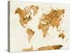 World Map in Watercolor Orange-paulrommer-Stretched Canvas