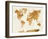 World Map in Watercolor Orange-paulrommer-Framed Art Print