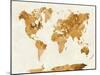 World Map in Watercolor Orange-paulrommer-Mounted Art Print