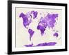 World Map in Watercolor Purple-paulrommer-Framed Art Print